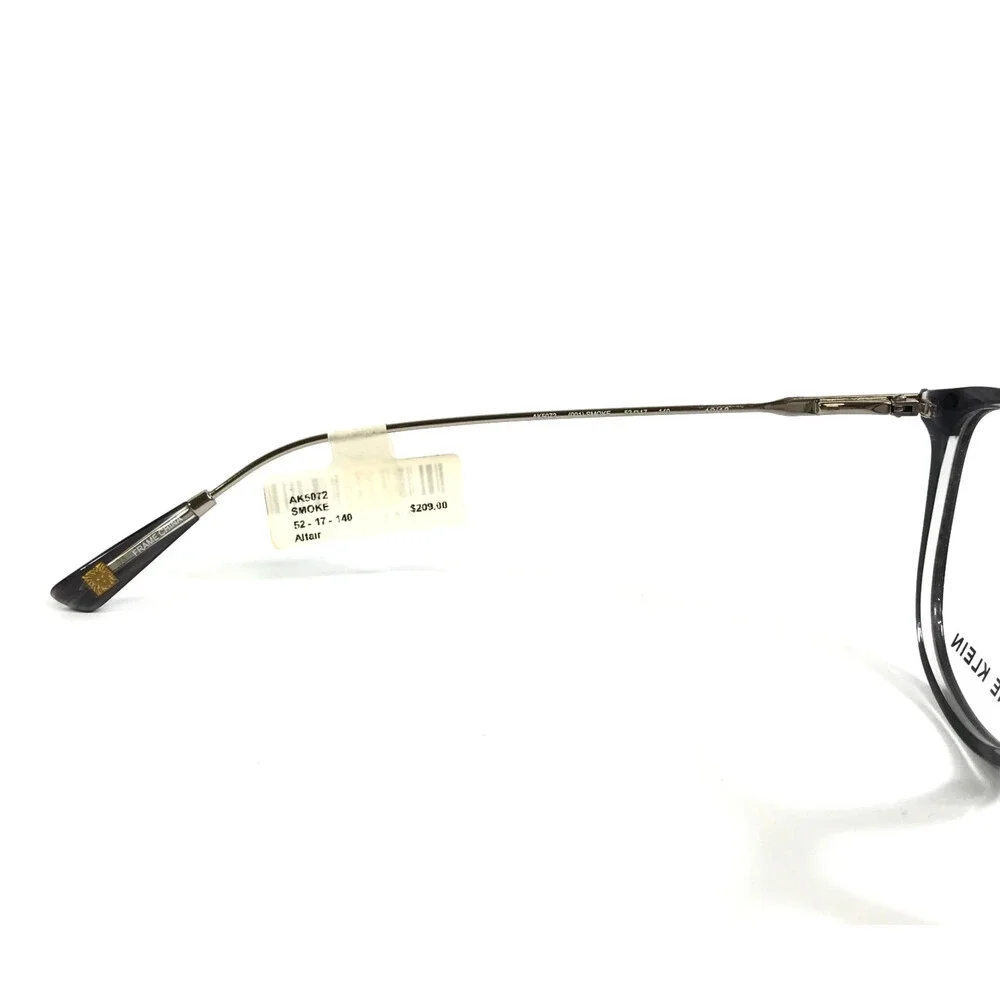 Anne Klein Eyeglasses Frames AK5072 001 SMOKE Silver Clear Full Rim 52-17-140